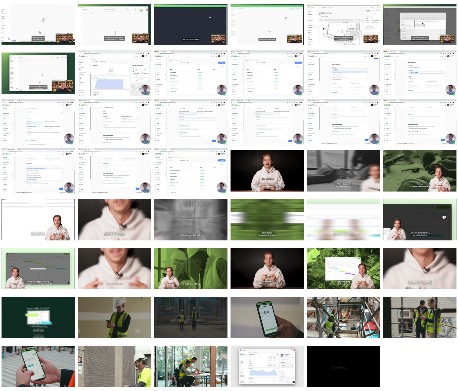 Walkthrough-frame contact sheet
