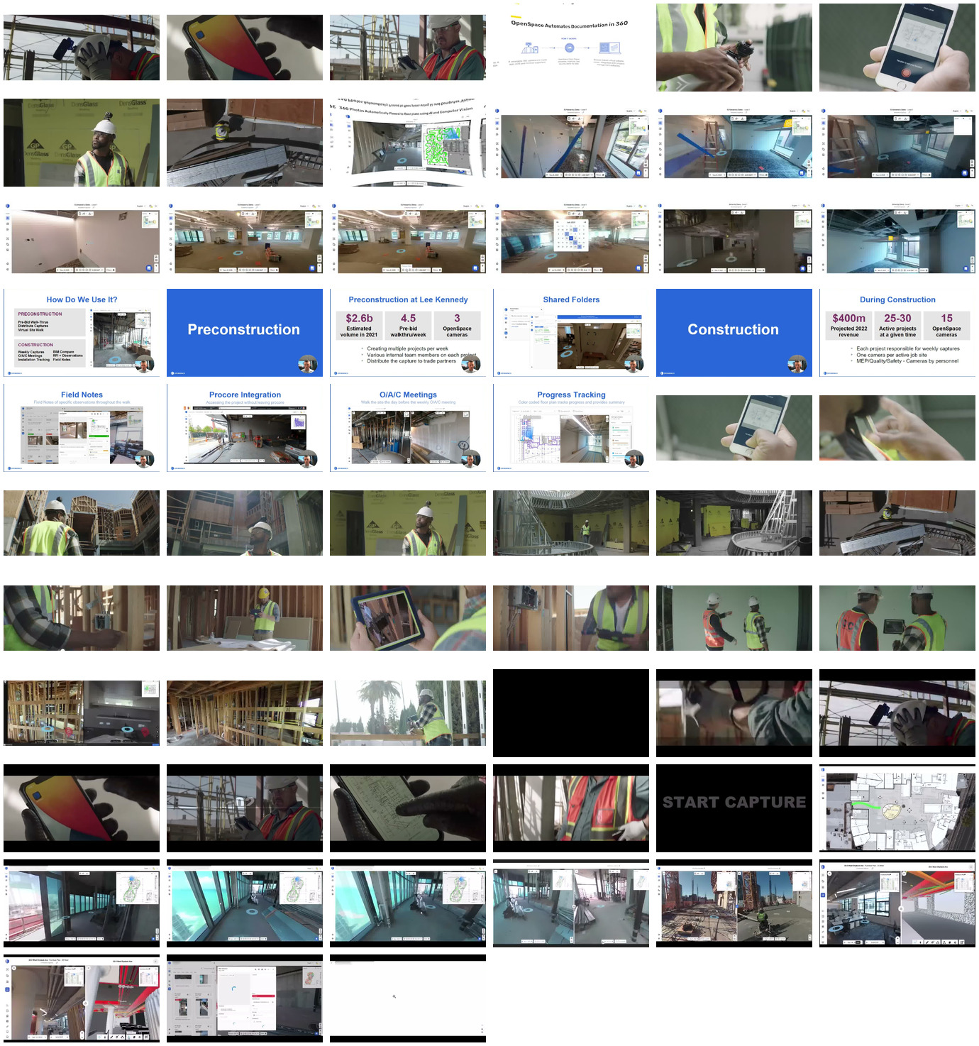 Walkthrough-frame contact sheet